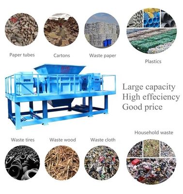 30 kW Δύο άξονες θρυμματιστή για πλαστικό σκουπίδι για θρυμματισμό μετάλλων σε εργοστάσιο ανακύκλωσης ελαστικών