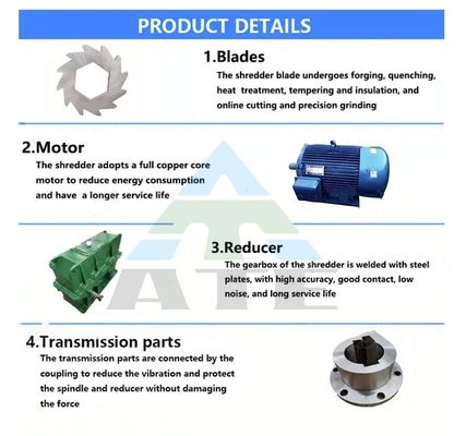 Σχεδιασμός Custom Big Rotary Solid Two Axis Cutter Blade 2 Shaft Shredder για τα σκουπίδια