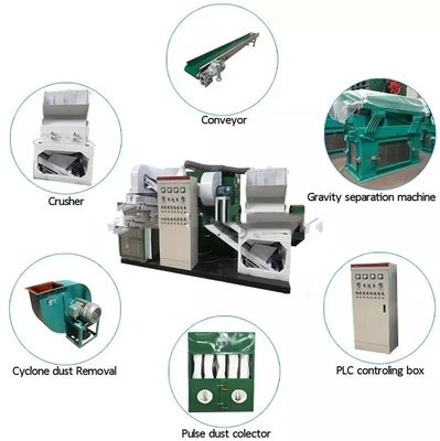 Σκάρπ Χαλκό PVC Granulator Διαχωρισμένο αυτόματο καλώδιο σκάρπ Granulator μεγέθη εξόδου 3cm