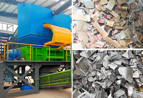 Αλουμινίου μπορεί Twin Shaft Scrap Metal Shredders Crusher Μηχανή με πλαστικό Shredder